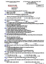 Đề thi học kì I Sinh học 9 - Mã đề 132 - Năm học 2016-2017 - Phòng GD & ĐT Châu Thành